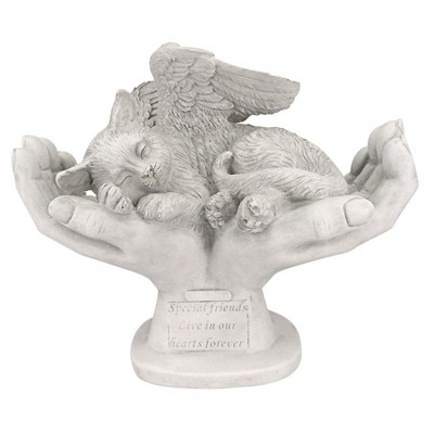 Design Toscano In God's Hands Cat Memorial Statue - Off-White