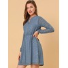 INSPIRE CHIC Women's Choker V Neck Vintage Flared Gilding Metallic Shiny Star A-Line Dress - 2 of 4