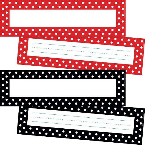 Barker Creek 72pc 2 Designs Dots Name Plate Per Bulletin Board Sign Set Target