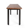 53" Industrial Wood Dining Bench with Handcrafted Mango Wood Seat and Sturdy Iron Frame for Outdoor Spaces -3irtyhousy - 2 of 4