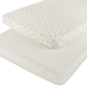 Aurora Fitted Sheet Set - 2 pk - 100% Jersey Knit Cotton - Cherry Printed - 1 of 3
