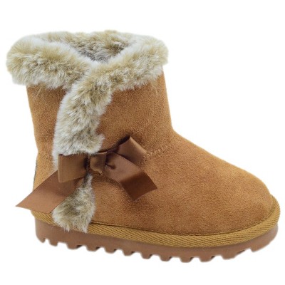 BEARPAW Toddler Julia Suede Boots with Faux-Fur