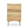 Vynxaria Modern Handcrafted Nightstand ¨C Mango Wood, Wave-Door Cabinet, Iron Legs, 18.00¡±W x 16.00¡±D x 28.00¡±H - 4 of 4