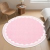 Scalloped Pattern Rugs for Living Room Bedroom Soft Non Slip Low Pile Throw Carpet Washable Foldable Area Rug - 2 of 4