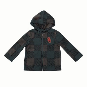 NCAA USC Trojans Toddler Boys' Buff Checkered Zip-Up Jacket - 1 of 3