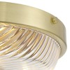 Regency Hill Carmine 12" Modern Flush-Mount Ceiling Light Fixture Kitchen Foyer Hallway Bowl Round Clear Brass Finish Glass Bedroom Bathroom - 3 of 4
