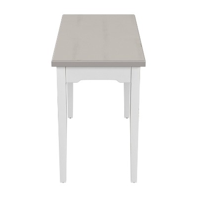 White Wood Writing Desk with Single Drawer, Farmhouse Style