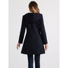 Allegra K Women's Hooded Toggle Button Long Sleeve Winter Duffle Coats - 4 of 4