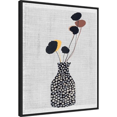 Black and Gray Canvas Print with Polystyrene Frame