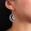 Asymmetric Moon & Sun Earrings with Blue Enamel, Dainty Celestial Dangle Earrings for Women. - 4 of 4