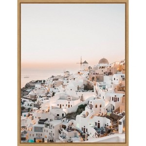 Amanti Art Dreamy Sunset Oia Santorini by Bella Eve Canvas Wall Art Print Framed - 1 of 4