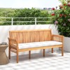 Tangkula 3 Person Outdoor Bench, 62.5" Acacia Wood Patio Sofa with Curved Armrests and Removable Seat Cushion - 4 of 4
