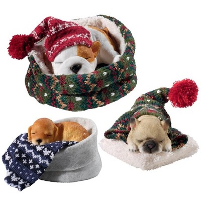 Design Toscano Sleepy Time Puppy Dog Collection, multi-colored