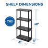 Gracious Living 4 Shelf Knect-A-Shelf Solid Light Duty Storage Unit 24 x 12 x 48" Organizer System for Home, Garage, Basement, and Laundry, Black - 3 of 4