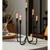 Metal Taper Candle Holder - Modern Forged Iron Candelabra, Minimalist Design - Arm Holder for Home, Office, Dining Table & Bedroom Decor -16" Black - 2 of 4