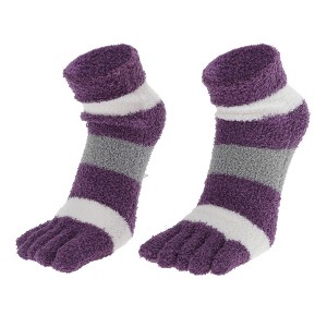 Unique Bargains Women's Warm Plush Yoga Five Toe Socks 1 Pair - 1 of 4
