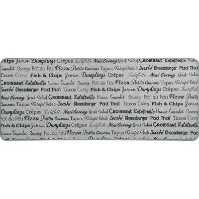 Evideco French Home Goods Writings Print Kitchen Mats - Non-Slip, Washable, Available in Two Sizes