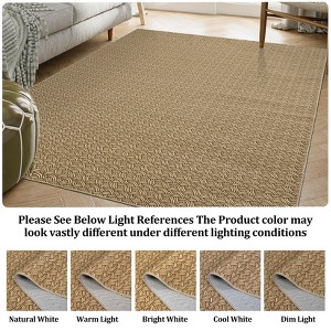 Printed Area Rug, Realistic Braided-Look Textured Design, Machine Washable Non-Shedding Rug, Soft Non-Slip Indoor Carpet Durable Fade-Resistant - 1 of 4