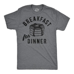 Mens Funny T Shirts Breakfast For Dinner Sarcastic Food Graphic Novelty Tee For Men - Crazy Dog Men's T Shirt - 1 of 4