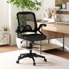 Mesh Drafting Chair, Tall Office Chair with Lumbar Support, Flip-Up Armrests, Footrest Ring and Adjustable Seat Height - 2 of 4