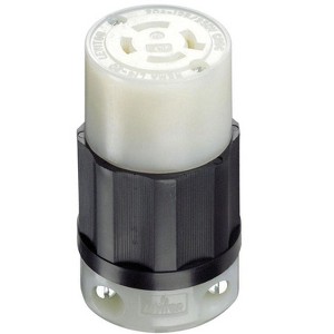 Leviton 02413-0PB Industrial Locking Connector, Nylon, Black & White - 1 of 1