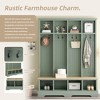 3-in-1 Hall Tree Mudroom Coat&Shoe Rack Entryway Bench with Hooks & Open Compartments - ModernLuxe - 4 of 4