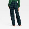 Women's Plaid Microfleece Holiday Matching Family Pajama Pants - Wondershop™ Navy Blue - 2 of 4