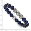 Chisel Stainless Steel Antiqued and Polished 10mm Blue Tiger's Eye Beaded 7.5" Stretch Bracelet - 4 of 4