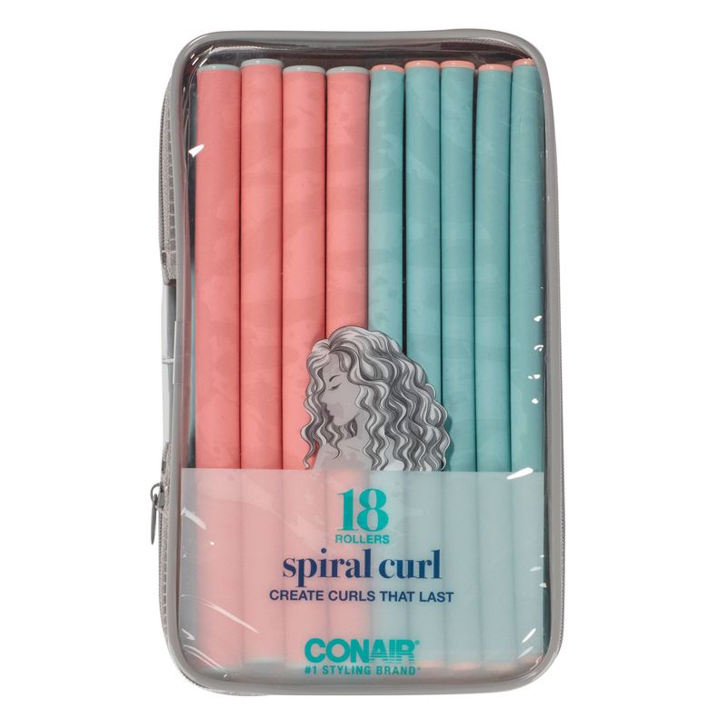 Conair Heatless Spiral Rollers - Coral &#38; Teal - 18pk, 4 of 6