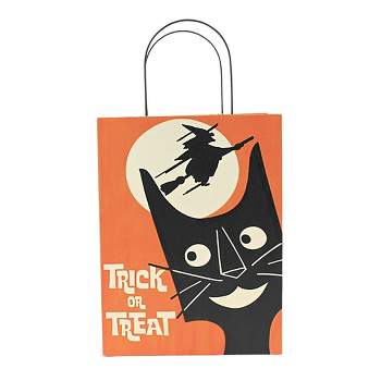 Bethany Lowe 14.75 In Halloween Tin Treat Bag Witch Moon Black Cat Figurines