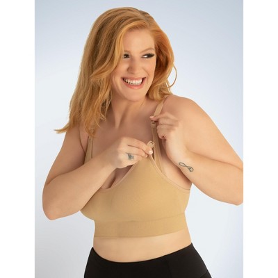 Image of Leading Lady The Ashley - Seamless Comfort Maternity Nursing Bra in Salt Beige, Size: 2X
