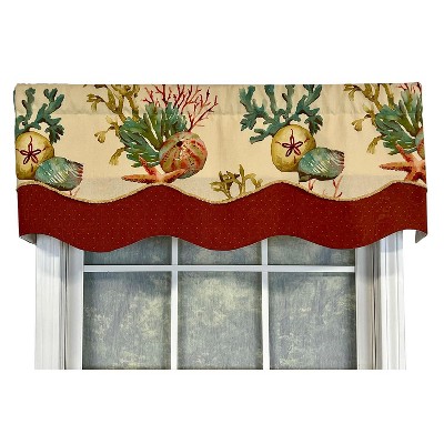 RLF Home Seabed Glory Window Treatment Premium Quality Valance 3" Rod Pocket 50" x 16" Oyster