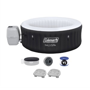 Bestway Coleman Miami AirJet Inflatable Hot Tub with EnergySense Cover and 2-Pack of SaluSpa Underwater Non-Slip Spa Seat with Adjustable Legs - 1 of 4