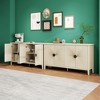 4-Door Carved Sideboard Buffet Cabinet with Adjustable Shelves, Modern Coffee Bar Storage for Living Room - 4 of 4