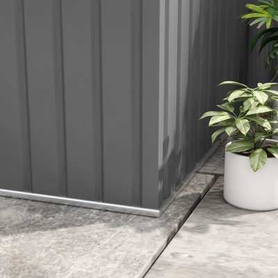 Outsunny 11' x 9' Gray Metal Storage Shed Kit with Windows