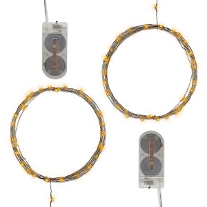 LumaBase Battery-Operated LED Fairy String Lights, Amber - Set of 2 - 1 of 4