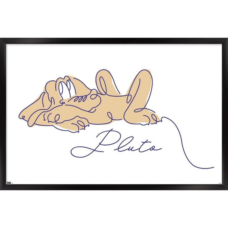 Trends International Disney Simple Moments Line Art - Pluto Framed Wall Poster Prints, 1 of 7