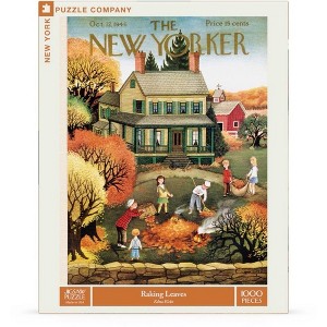 New York Puzzle Company Raking Leaves 1000 Piece Puzzle - 1 of 4