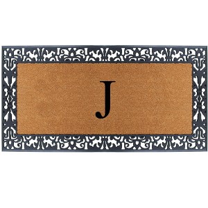 A1HC Natural Coir Monogrammed Outdoor Entrance Door Mat 30X60, Anti-Shed Treated Durable  Doormat - 1 of 4