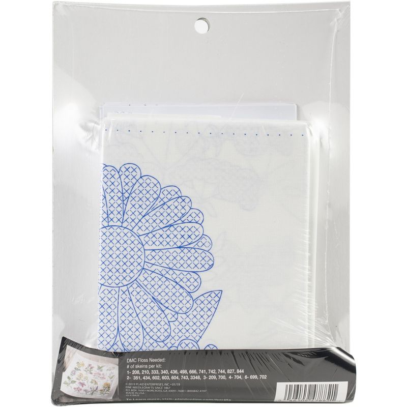 Bucilla Stamped Cross Stitch Lap Quilt Kit 45"X45"-Wildflower Botanical, 2 of 4