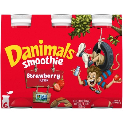 Danimals Strawberry Explosion Kids' Smoothies - 6ct/3.1 fl oz Bottles