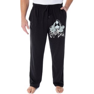 Tim Burton's Corpse Bride Men's Emily Character Loungewear Pajama Pants Black - 1 of 3