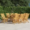 vidaXL Folding Patio Chairs Outdoor Seating - 8 Pcs Solid Teak Wood, Scandinavian Style, for Garden/Patio/Deck, 22"x24.8"x35.4" - 2 of 4