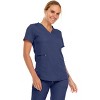 MediChic Women's V-Neck Scrub Set Straight Leg Six Pocket Cargo Scrub Pants with 4-Way Stretch Scrubs Sets - 4 of 4