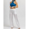 Women's SATIN WIDE LEG PANT - OLIVACEOUS - 3 of 4
