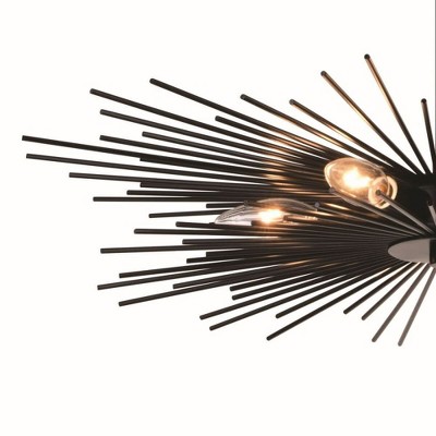Nikko Matte Black 24" Mid-Century Modern Semi-Flush Mount Light