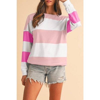 I AM A FASHION JUNKY Rose Red Colorblock Drop Sleeve Top L