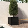 vidaXL Solid Wood Pine Garden Planter - Durable and Weather-Resistant Flower Box for Outdoor Use in Black, Dimensions: 27.6"x27.6"x27.6" - 2 of 4