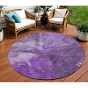 Purple Lilac And Eggplant Abstract Washable Indoor Outdoor Area Rug - 2 of 4