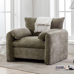 GDFStudio Dora 38.6" Modern Oversized Armchair Wide Accent Lounge Chair with Plush Cushions - 1 of 4